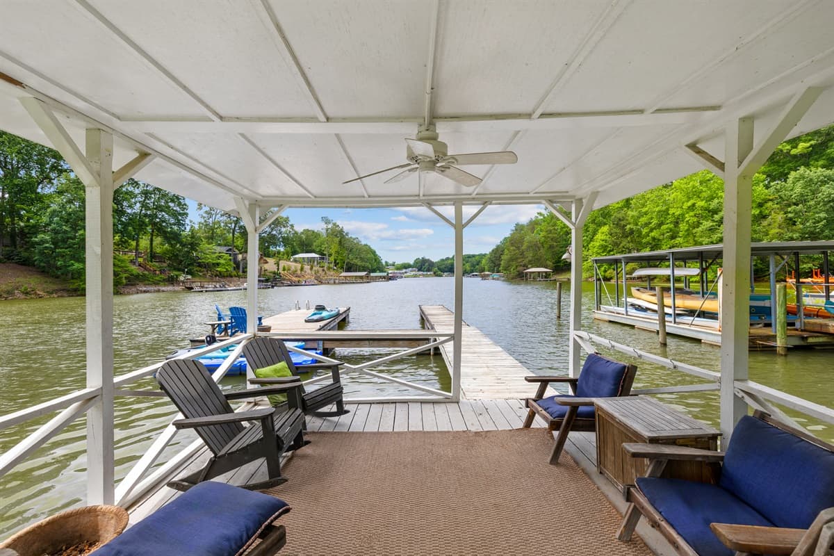 Relax on the dock for even better lake views. 