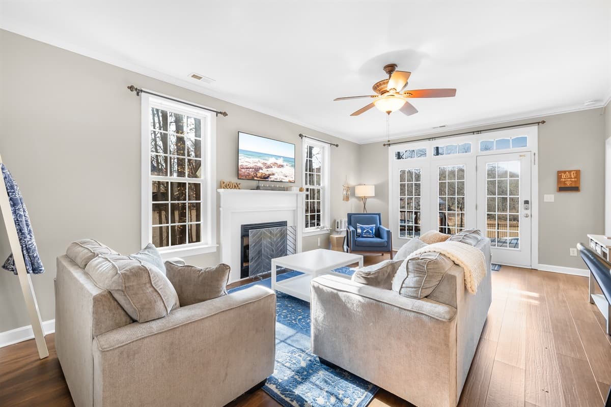 Plenty of comfortable seating in the living room.