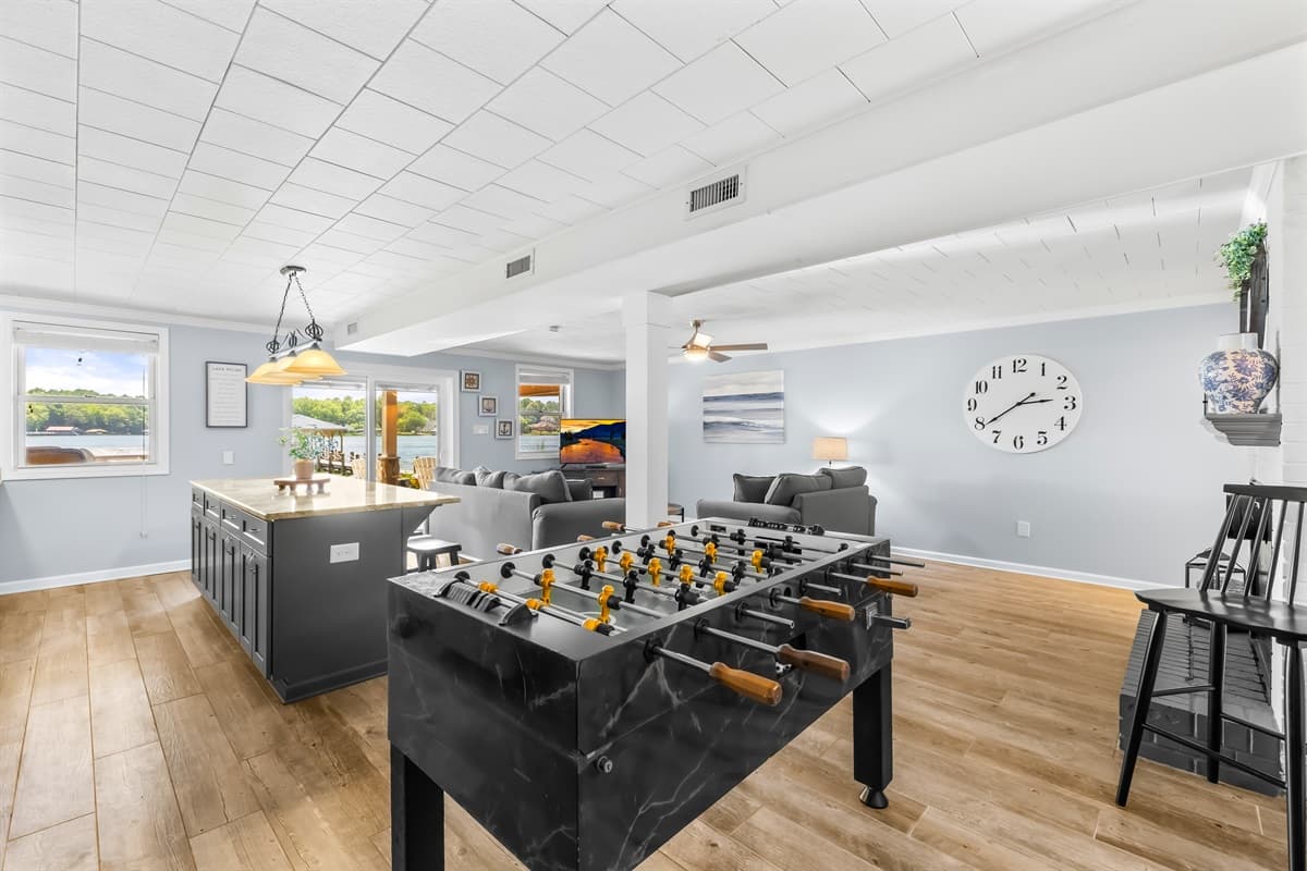 Challenge your crew to a foosball game!