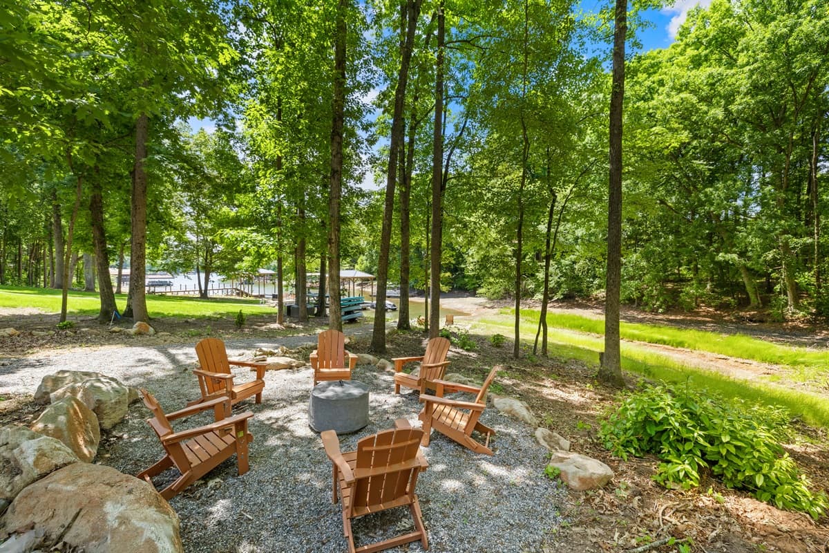 Gather around the fire pit under the trees for stories, s'mores, and stargazing after a day on the water.