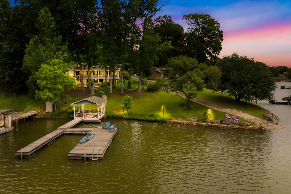 This home is tucked away in a quiet cove perfect for relaxation. 