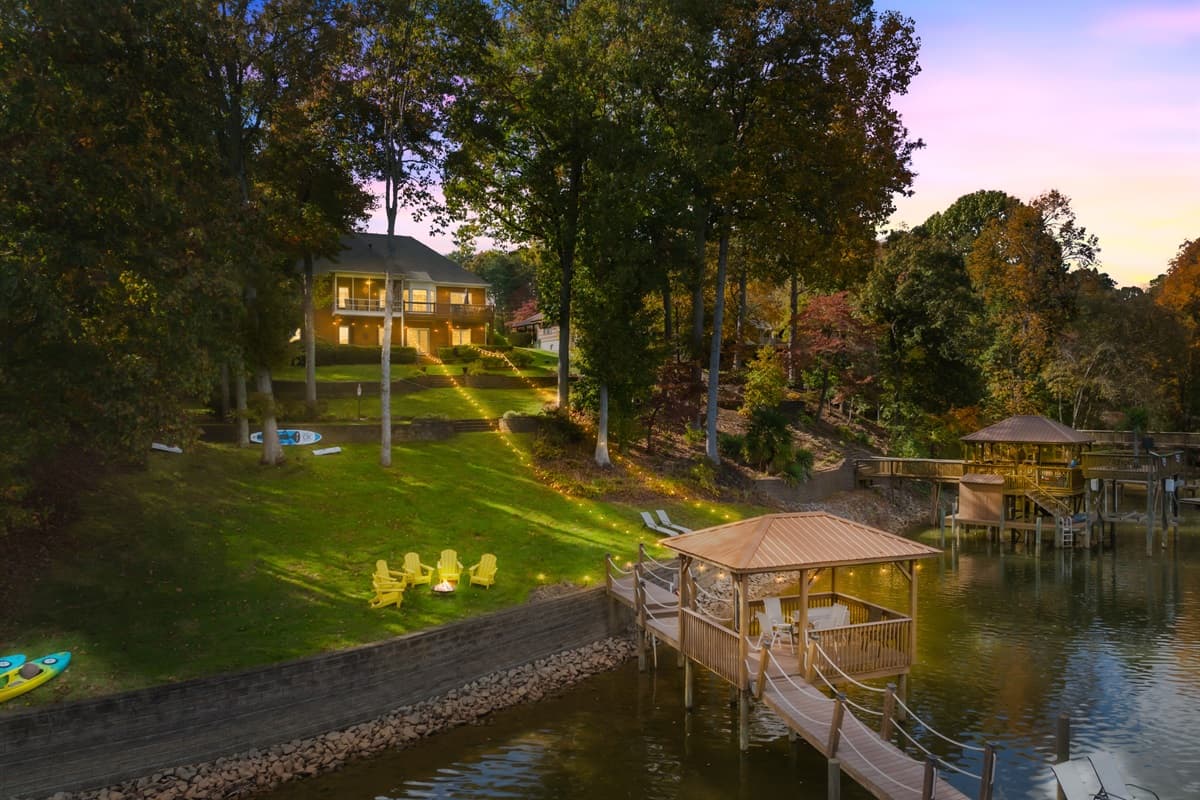 Welcome to LakedInn — the lake glows just steps from your private dock.